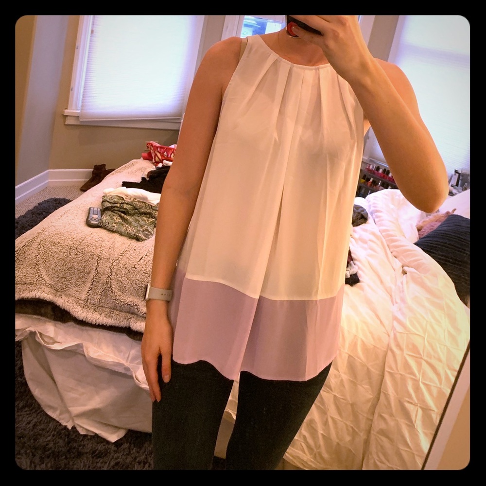 White and purple tobi blouse size medium